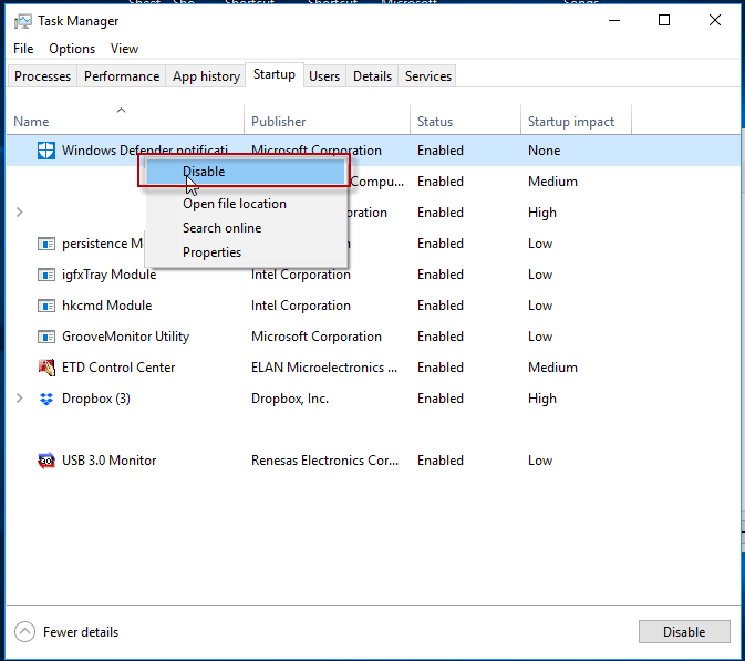 how do i stop a program from running at startup windows 10