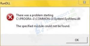 Ошибка с progra 1 common 1 system sysmenu dll
