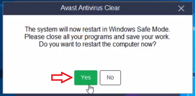 unable to install avast removal tool