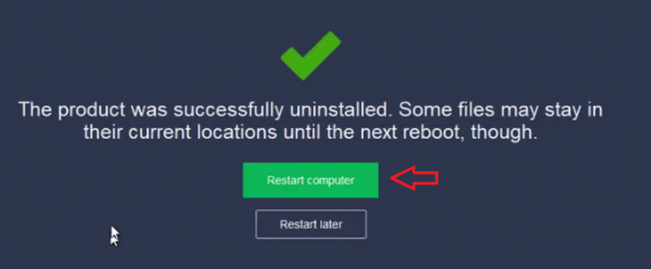 xp avast removal tool