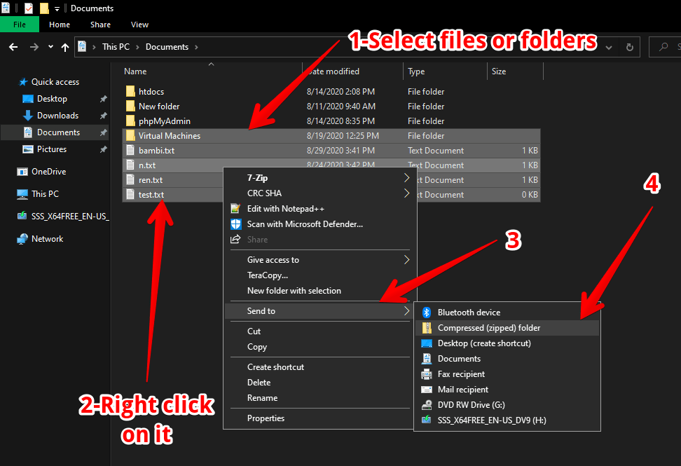 how to make zip folder windows 10
