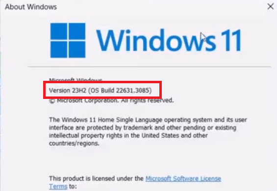 find version of your windows
