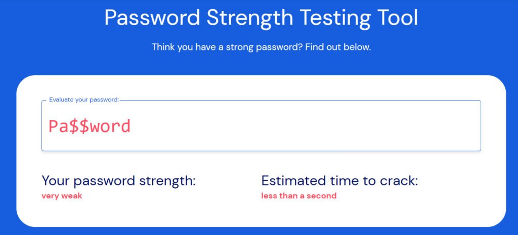 Password strength testing